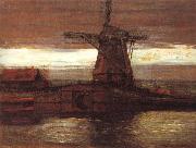 Piet Mondrian Mill in the moonlight oil painting on canvas